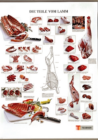 Die Teile von Lamm und Ziege
