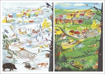 Winter /Sommer Ver&auml;nderte Umgebung Lernposter