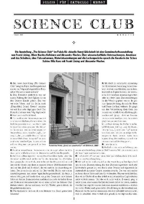Science Club - Alexander Rischer, Oliver Kochta-Kalleinen, Frank L&uuml;sing