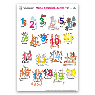 Meine tierischen Zahlen von 1-20. Poster / Meine tierischen Zahlen von 1-20
