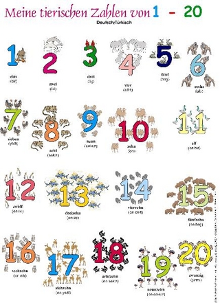 Meine tierischen Zahlen von 1-20. Poster