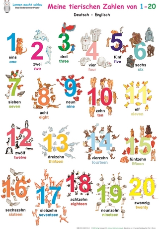 Meine tierischen Zahlen von 1-20. Poster