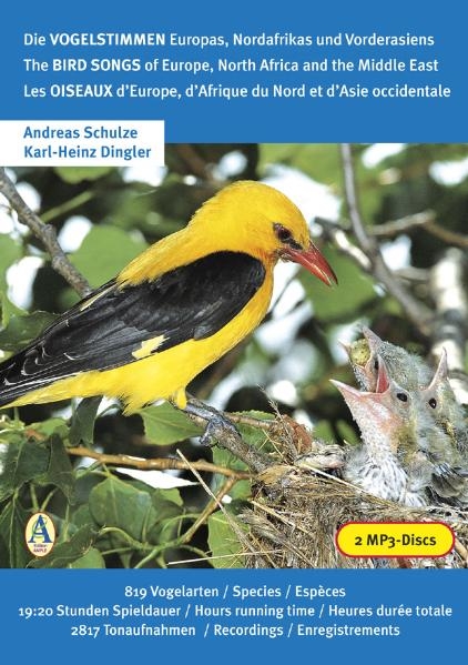 Die Vogelstimmen Europas, Nordafrikas und Vorderasiens, 2 MP3-Discs - Andreas Schulze, Karl H Dingler