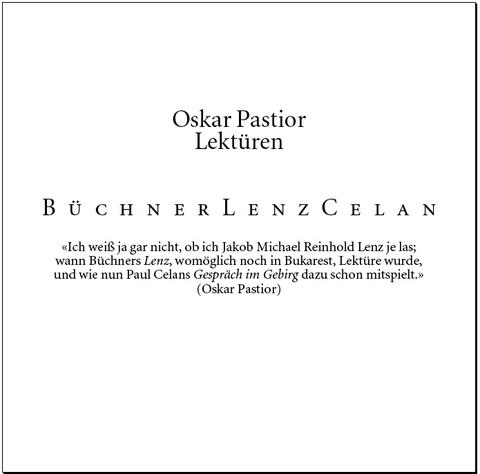 Lekt&uuml;ren - Oskar Pastior