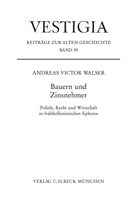 Vestigia / Bauern und Zinsnehmer - Andreas Victor Walser