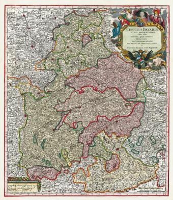 Historische Landkarte: Bayern 1741 - Ober- und Niederbayern mit der Oberpfalz und dem Erzstift Salzburg - Matth&auml;us Seutter