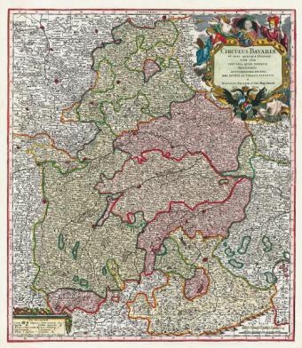 Historische Landkarte: Bayern 1741 - Ober- und Niederbayern mit der Oberpfalz und dem Erzstift Salzburg - Matthäus Seutter