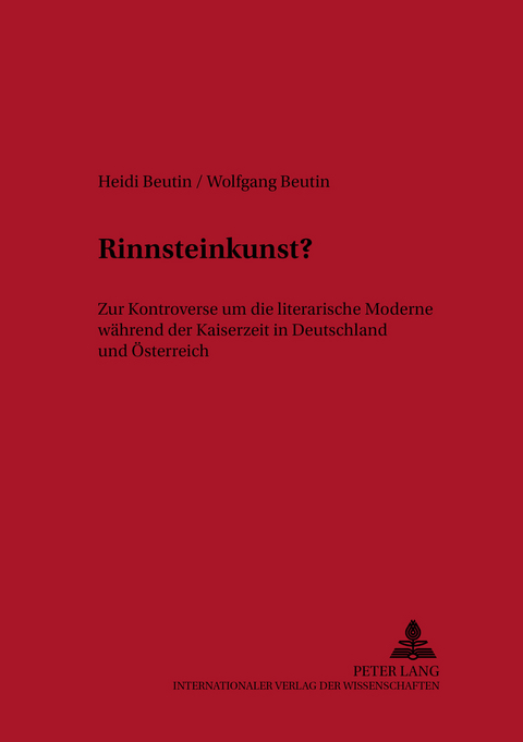 &laquo;Rinnsteinkunst?&raquo; - Heidi Beutin, Wolfgang Beutin