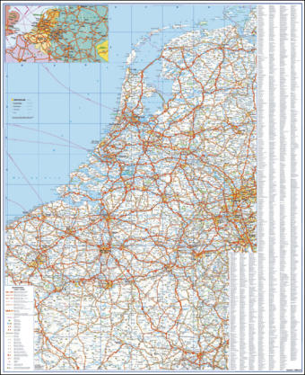 Benelux-Staaten Strassenkarte