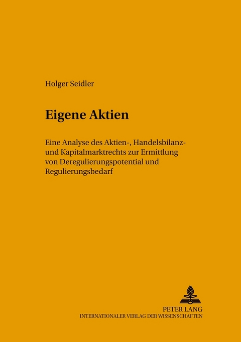 Eigene Aktien - Holger Seidler