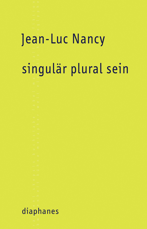 singulär plural sein - Jean-Luc Nancy