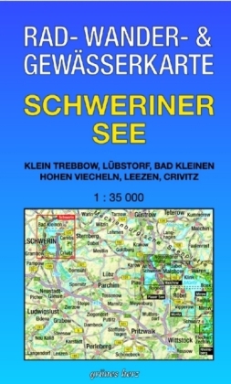 Rad-, Wander- und Gew&auml;sserkarte Schweriner See - 