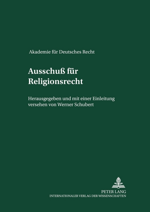 Ausschu&szlig; f&uuml;r Religionsrecht - Werner Schubert