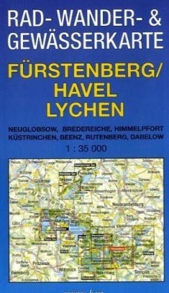 Rad-, Wander- und Gew&auml;sserkarte F&uuml;rstenberg/Havel, Lychen - 
