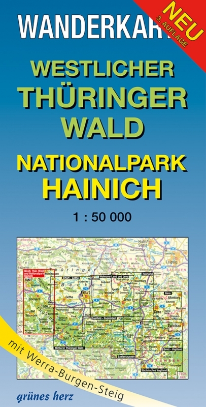 Wanderkarte Westlicher Th&uuml;ringer Wald, Nationalpark Hainich - 