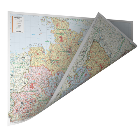 Kastanea Postleitzahlenkarte Deutschland, 1:500 000, Papierkarte gefalzt auf DIN A4