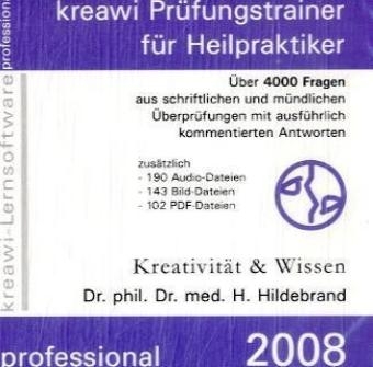 kreawi-Pr&uuml;fungstrainer f&uuml;r Heilpraktiker CD-ROM lernsoftware, professional - Hartmut Hildebrand