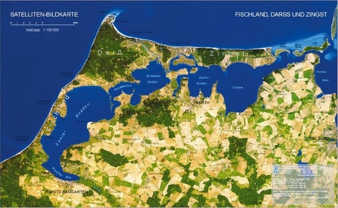 Fischland, Darss und Zingst - Satellitenbildkarte 1:100.000