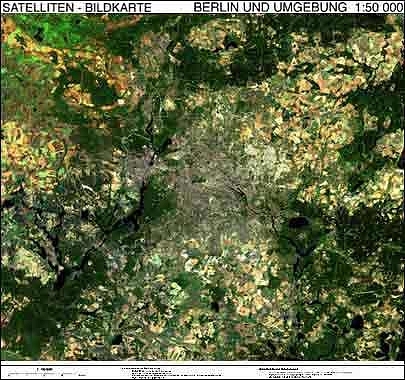 Berlin und Umgebung - Satellitenbildkarte - 