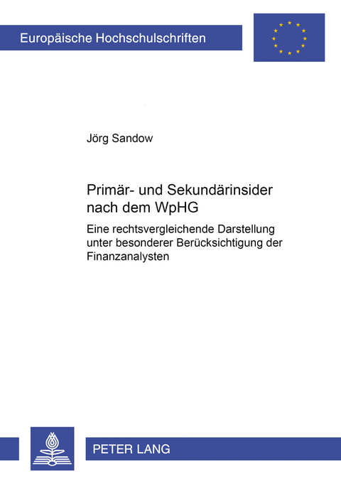 Prim&auml;r- und Sekund&auml;rinsider nach dem WpHG - J&ouml;rg Sandow