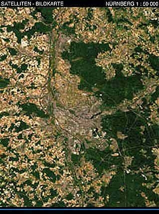 N&uuml;rnberg - Satellitenbildkarte 1:50.000