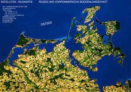 R&uuml;gen und Vorpommersche Boddenlandschaft - Satellitenbildkarte 1:100.000