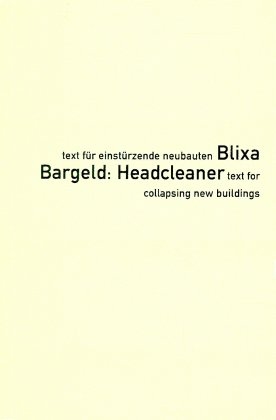 Headcleaner - Blixa Bargeld