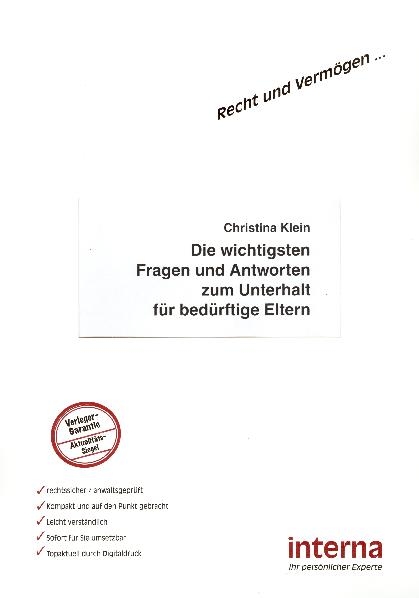 Die wichtigsten Fragen und Antworten zum Unterhalt f&uuml;r bed&uuml;rftige Eltern - Christina Klein