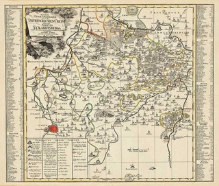 Historische Karte: Amt Eckartsberga - mit den Gebiet von Heldrungen, Kölleda, Laucha, Jena, Erfurt, Gebesee - 1757 (Plano)