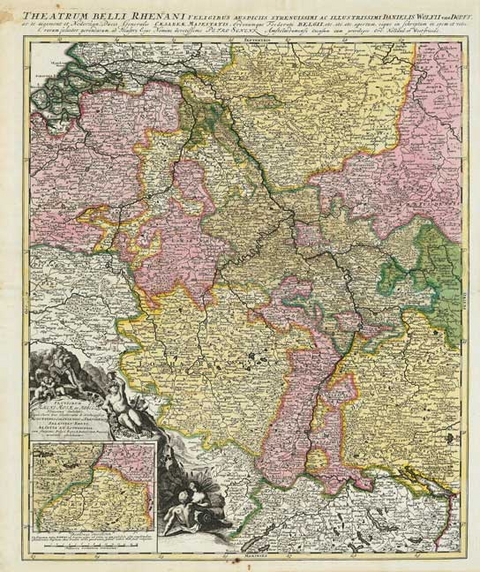 Rheinlaufkarte 1690 - Peter (der Ältere) Schenk