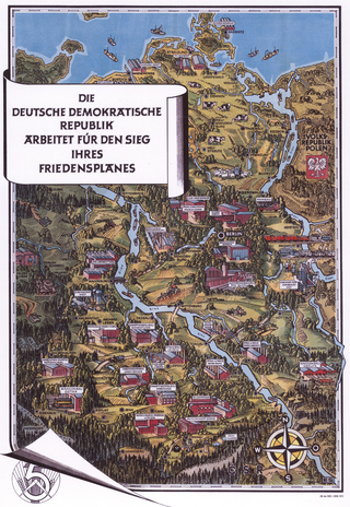 Historische Karte: Die DDR 1952 aus der Vogelperspektive