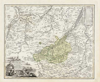 Historische Karte: Ämter Naumburg, Zeitz und die Herrschaft Droyßig. 1732 (Plano)