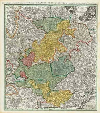 Historische Karte: Oberer und größerer Teil von FRANKEN 1707 (Plano)