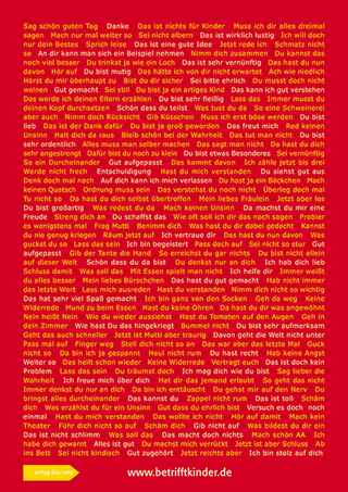 Betrifft KINDER Poster