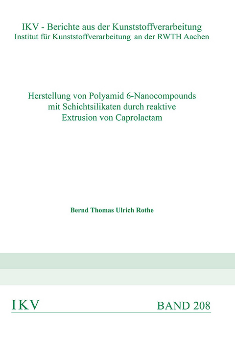 Herstellung von Polyamid 6-Nanocompounds mit Schichtsilikaten durch reaktive Extrusion von Caprolactam - Bernd Thomas Ulrich Rothe