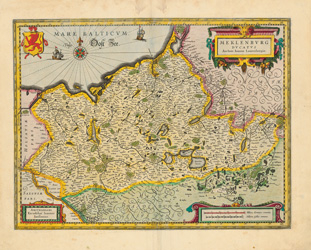 Historische Landkarte: Herzogtum Mecklenburg - 1647 (Plano) - Johannes Janssonius