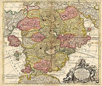Karte des Schlaraffenlandes (Schlarraffenland) 1694 - Johann B Homann