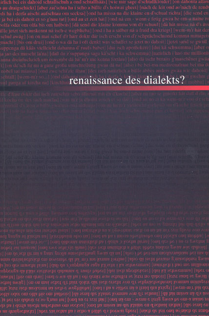 Renaissance des Dialekts?
