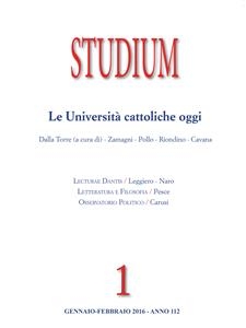 Studium - Le Università cattoliche oggi - Vincenzo Cappelletti, Paolo Carusi, Paolo Cavana, Giuseppe Dalla Torre, Gian Enrico Manzoni, Emerico Giachery, Antonio Giovanni Pesce, Alessio Leggiero, Massimo Naro, Mario Pollo, Michele Riondino, Maria Teresa Giuffrè, Claudia Villa, Stefano Zamagni