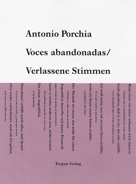 Voces abandonadas /Verlassene Stimmen - Antonio Porchia