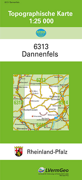 TK25 6313 Dannenfels -  Landesamt f&uuml;r Vermessung und Geobasisinformation Rheinland-Pfalz