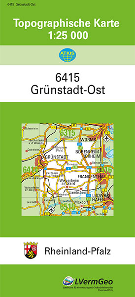 TK25 6415 Gr&uuml;nstadt-Ost -  Landesamt f&uuml;r Vermessung und Geobasisinformation Rheinland-Pfalz