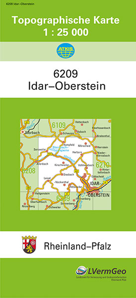TK25 6209 Idar-Oberstein -  Landesamt f&uuml;r Vermessung und Geobasisinformation Rheinland-Pfalz