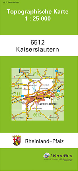 TK25 6512 Kaiserslautern -  Landesamt f&uuml;r Vermessung und Geobasisinformation Rheinland-Pfalz