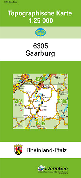 TK25 6305 Saarburg -  Landesamt f&uuml;r Vermessung und Geobasisinformation Rheinland-Pfalz