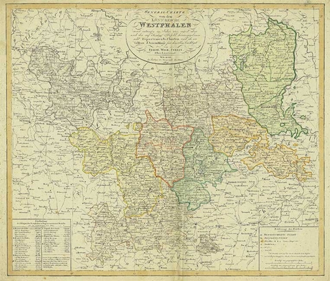 General-Charte von Napoleons Königreich Westphalen 1809 - Friedrich W Streit