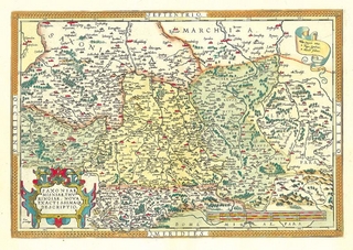 Landkarte. Die Länder Thüringen und Sachsen 1570