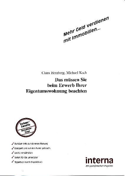 Das m&uuml;ssen Sie beim Erwerb Ihrer Eigentumswohnung beachten - Claus Herzberg, Michael Koch