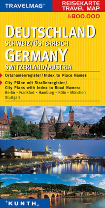 KUNTH Reisekarte Deutschland, Schweiz, Österreich 1:800 000