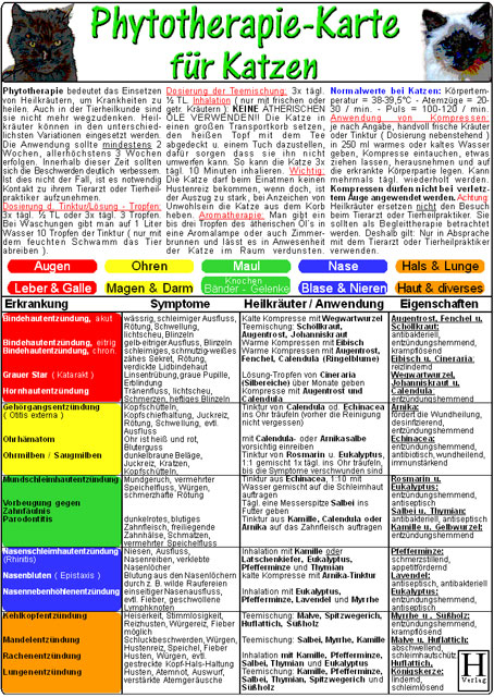 Phytotherapie f&uuml;r Katzen - Tierheilkunde Karte